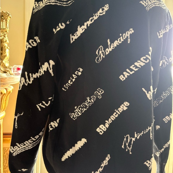 Balenciaga Monochrome Logo Knit